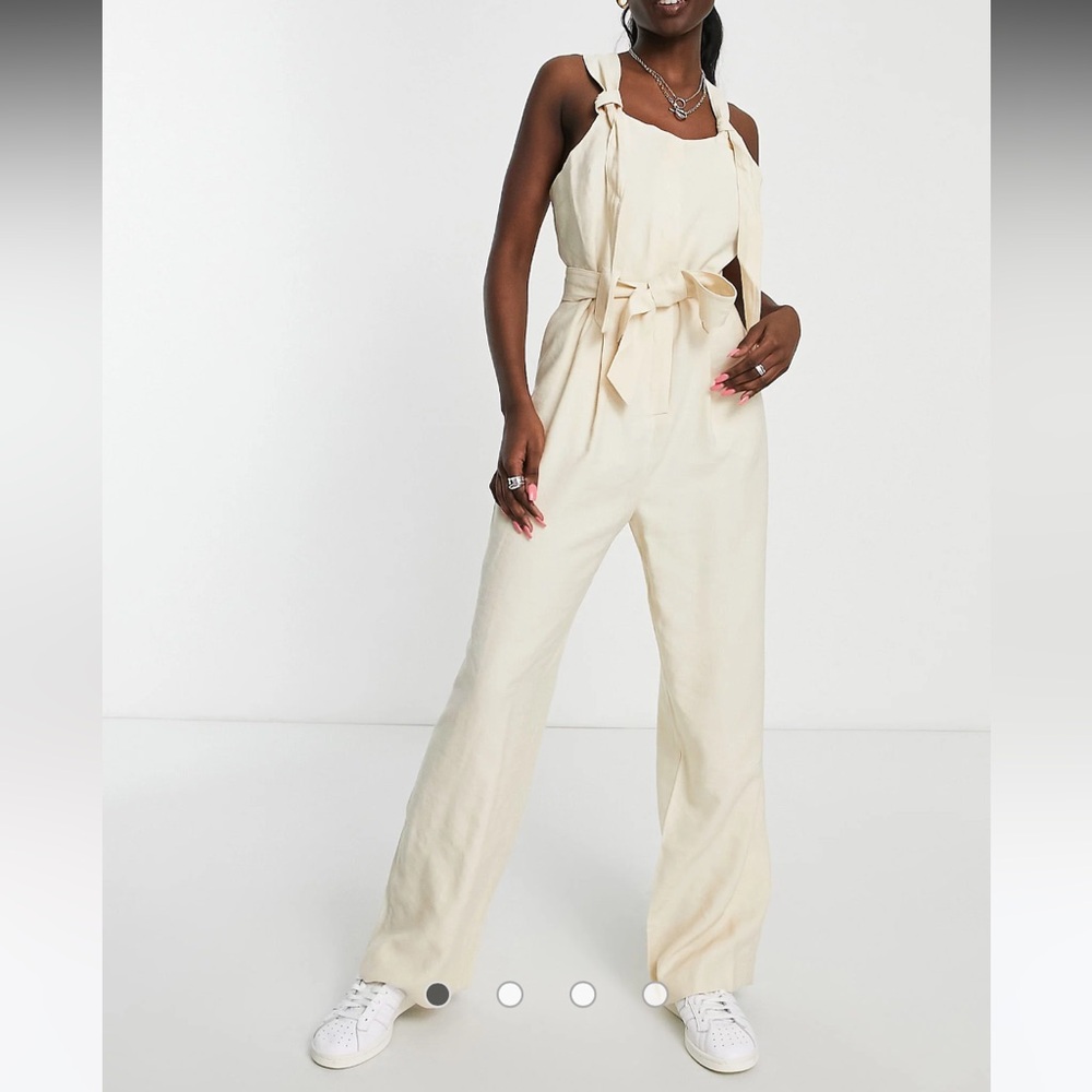 ASOS Topshop strap detail jumpsuit cream size 8